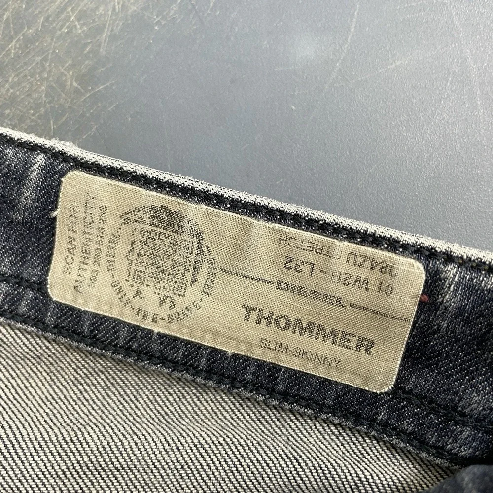 Diesel Thommer Slim Fit Denim Jeans Mens 29x32 Skinny Whisker Fade Distressed